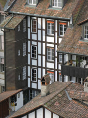 Naklejka premium Old tiled houses in the historical center of Bern, Switzerland