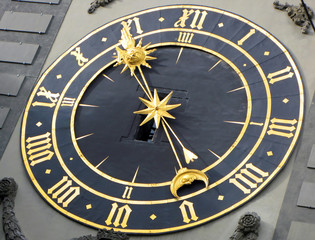 Ancient clock in Bern, Switzerland