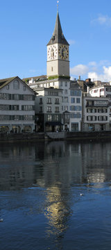View to St. Peter's church in Zurich