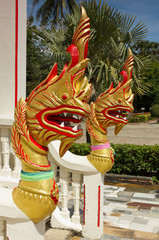 Golden Naga (dragon) in Chalong temple, Phuket, Thailand