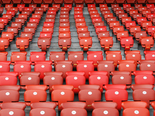Red folding seats
