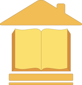 icon with house book - symbol education