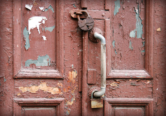 Vintage door fragment with lock