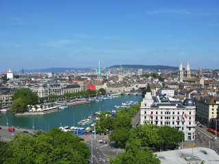 Fototapeta premium Aerial view of Zurich