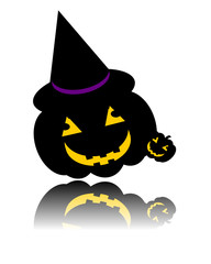 Halloween pumpkin with hat