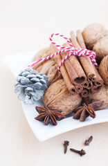 Christmas nuts and spices