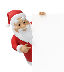 Santa claus with sheet of paper, work-path included - 45478971