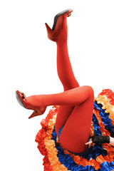 Sexy legs of a young woman laying on her back