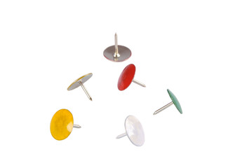 Multi-colored drawing-pins