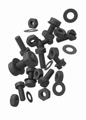 Drop bolts, screws and washers