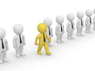 Rank of 3d people with one going out