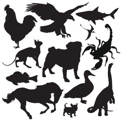 animals silhouette vector