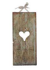 Heart shape on old wood sign