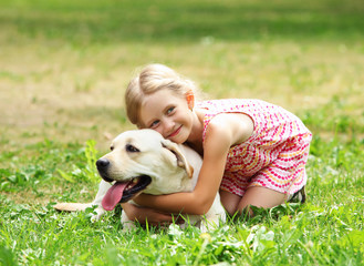 little girl with her dog