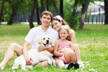 Happy family having fun outdoors