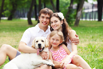 Happy family having fun outdoors