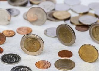 Conceptual image of Thai currency coins