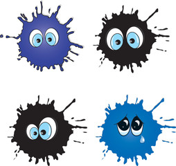Cute blots with eyes.