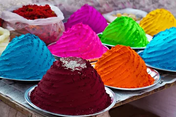 Deurstickers Indian colorful powder © saiko3p
