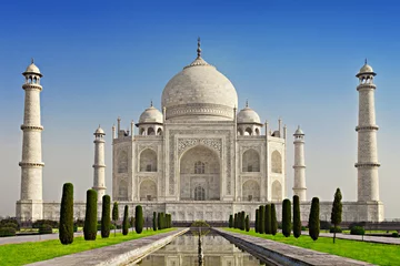 Papier Peint photo Lavable Inde Taj Mahal à la lumière du lever du soleil