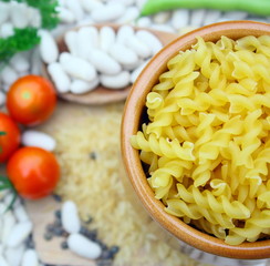 pâtes,haricots blancs,riz