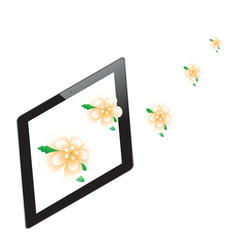 Flower of frame on tablet