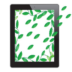 Leaf of frame on tablet