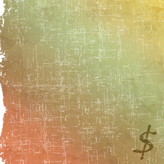 Dollar icon on old paper background and pattern