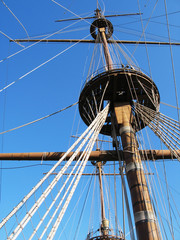 Mast of old Spanish galleon