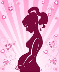 Obraz na płótnie Canvas The logotype and illustration on theme - pregnancy