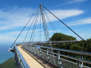 Famous hanging bridge of Langkawi island, Malaysia - Powered by Adobe