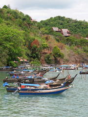 Fishing boats at the shore of LAngkawi island, Malaysia