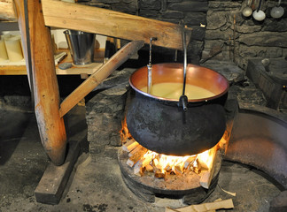 Making of Swiss cheese