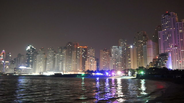 Dubai Marina at Night fast Motion