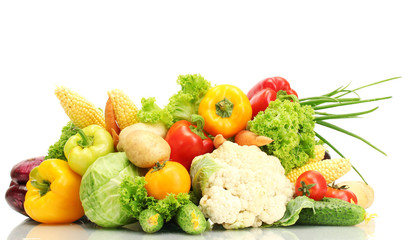 Fresh vegetables isolated on white