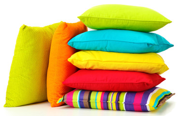 Fototapeta na wymiar Colorful pillows isolated on white