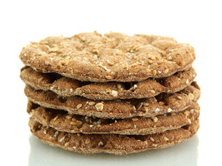 tasty crispbread isolated on white