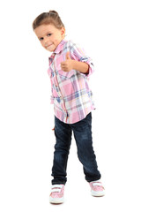 beautiful little girl isolated on white