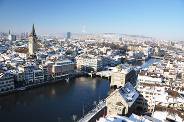 Winter view of Zurich