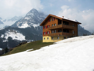 Spring in Engelberg, famous Swiss skiing resort