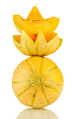 cut melon isolated on white