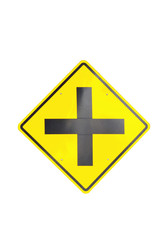 Traffic road sign with isolated white background