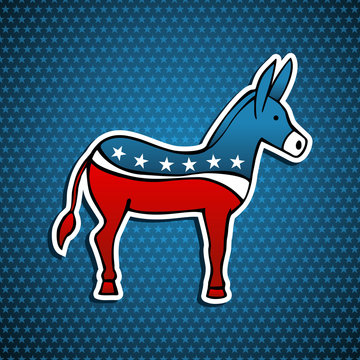 USA elections Democratic Party donkey emblem