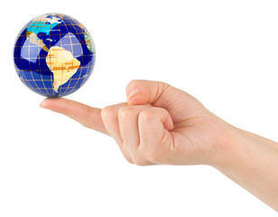 Hand and globe