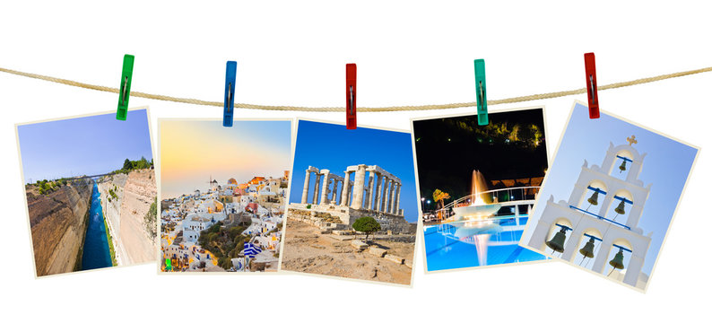Greece photography on clothespins