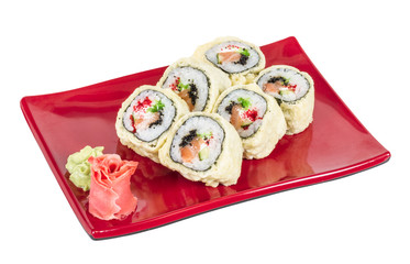 Japanese Cuisine -Tempura Maki Sushi (Deep Fried Roll made of sa