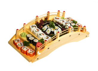 Set of sushi and rolls