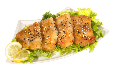 Roasted fish with lemon