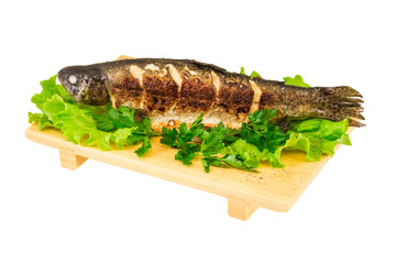 Roasted striped sea bass