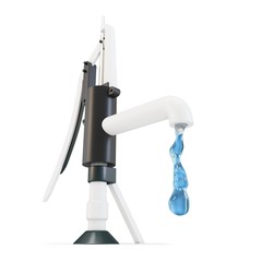 3d water pump tap on white background